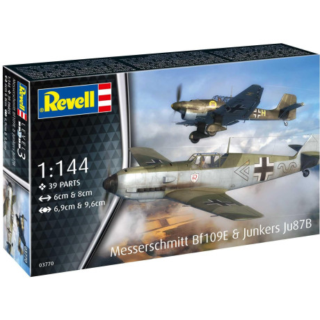 Plastic ModelKit letadlo 03770 - Messerschmitt Bf109E & Junkers Ju87B Stuka (1:144)