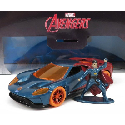 JADA FORD USA GT 2017 WITH DOCTOR STRANGE FIGURE - BLUE RED 1/32