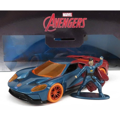 JADA FORD USA GT 2017 WITH DOCTOR STRANGE FIGURE - BLUE RED 1/32