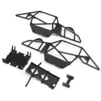 Alkatrész az Axial Gilamon AXP8 RC autómodellhez: oldalsó ketrecek, csúszótalp, akkumulátorfedél.