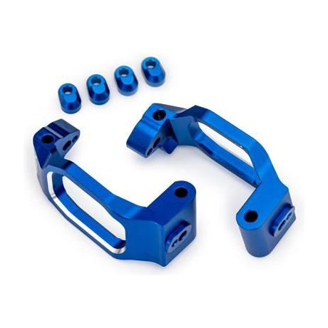 Traxxas závěs těhlice hliníkový modře eloxovaný (pár)