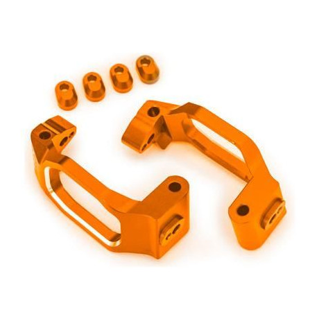 Traxxas závěs těhlice hliníkový oranžově eloxovaný (pár)
