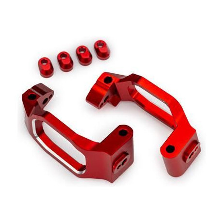 Traxxas závěs těhlice hliníkový červeně eloxovaný (pár)