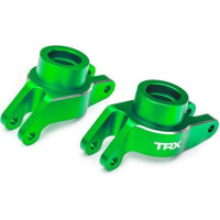 A Traxxas hátsó blokkja rendkívül ellenálló 6061-T6 alumíniumból készült, CNC-n precízen megmunkálva a geometria megőrzése érdekében, zöld eloxálva a modell lenyűgöző megjelenése érdekében. Pár (bal és jobb).