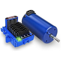 Traxxas kombó, Velineon VXL-4S elektronikus AC vezérlő Velineon 540XL 2400rpm/V motorral, Traxxas 1:10 és 1:8 RC autómodellekhez. Tápegység 2S - 4S LiPol, állítható BEC 6-7.4V, Sport, Verseny és Edzés módok. Integrált telemetria. Ez a VXL-4s vezérlő kisebb változata.