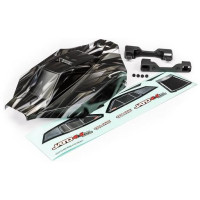 Traxxas roseries Jato 4X4 VXL ProGraphix - előre nyomtatott grafikával, festést igényel, tartós polikarbonátból készült. Matricákból álló ív.