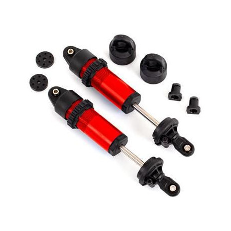 Traxxas tlumič krátký GT-Maxx hliníkový červeně eloxovaný (2)