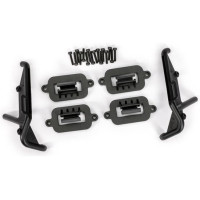 Traxxas 1:5/1:6 RC autómodellekhez (Funco) alkatrész: első karosszériazárak (#10911-hez). Klip nélküli rögzítőrendszerhez.