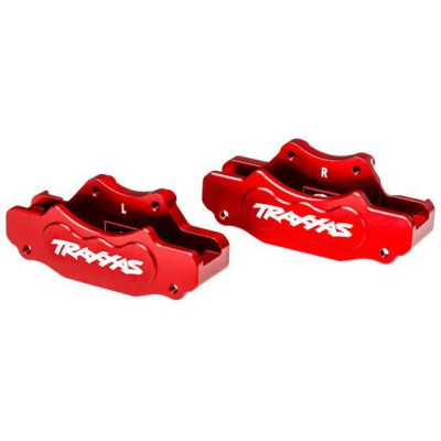Traxxas třmen přední brzdy hliníkový červený (pár)