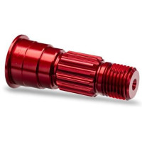 Traxxas 1:5/1:6 RC autómodellekhez (Funco) alkatrész: első keréktengely alumínium, piros. Tartós 6061-T6 alumíniumból készült, színes eloxálással.