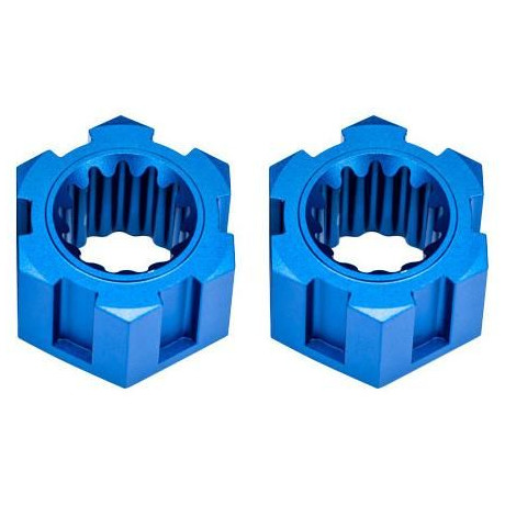 Traxxas náboj předního kola hliníkový modrý (2)