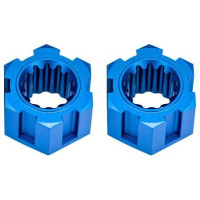 Traxxas első kerékagy alumínium kék (2). Nagyon tartós 6061-T6 alumíniumból készült, színes eloxálással. 24 mm-es hornyolt hatszögletű.