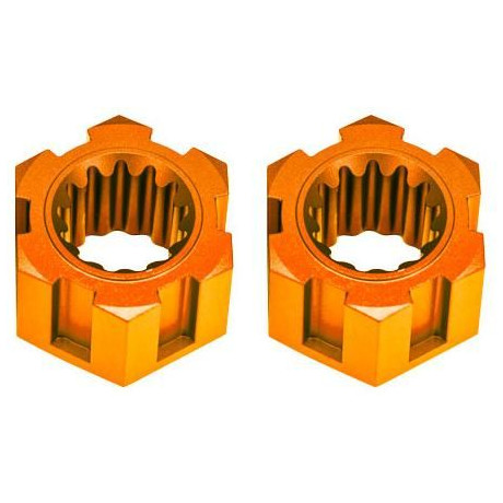 Traxxas náboj předního kola hliníkový oranžový (2)