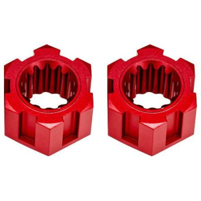 Traxxas náboj předního kola hliníkový červený (2)