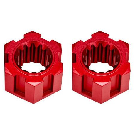 Traxxas náboj předního kola hliníkový červený (2)