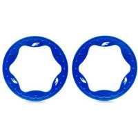 Traxxas kerékrögzítő gyűrű 3,5" elöl kék (2), amely kiegészíti a kerekek és az egész modell egyedi megjelenését. Alkatrész a Traxxas Funco RC autómodellhez.