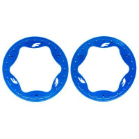Traxxas kerékrögzítő gyűrű 3,9" hátsó kék (2), amely kiegészíti a kerekek és az egész modell egyedi megjelenését. Alkatrész a Traxxas Funco RC autómodellhez.