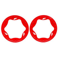 Traxxas kerékrögzítő gyűrű 3,9" hátsó piros (2), amely kiegészíti a kerekek és az egész modell egyedi megjelenését. Alkatrész a Traxxas Funco RC autómodellhez.