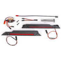 Traxxas LED háttérvilágítás piros színben Traxxas Funco-hoz, amely kiegészíti az RC modell lenyűgöző megjelenését. A Nerf oldalsó küszöblécekbe integrált színes LED-világítás stílusosan megvilágítja a modell alatti utat. A csomag tartalmaz egy 3V-os tápegységet és szerelési tartozékokat.