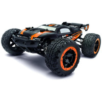 Truggy modell 1:16 méretarányban, 4x4 összkerékhajtással, AC motorral hajtott, beleértve a lökhárítót is. 2,4 GHz-es RC kormánykerék készlet és meghajtó akkumulátor. Vízálló szabályozó és vevőegység.