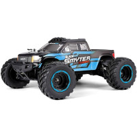 1:12 méretarányú Monster truck modell 4x4-es összkerékhajtással, 390 W-os váltóáramú motorral, beleértve a ... 2,4 GHz-es RC kormánykerék készlet és meghajtó akkumulátor. Vízálló vezérlő/vevőegység.