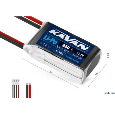 KAVAN Li-Po 850mAh/11,1V 40/80C 9,4Wh