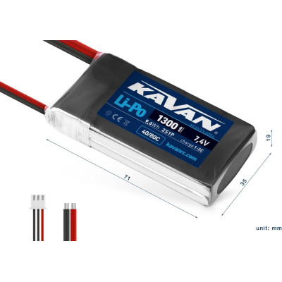 KAVAN Li-Po 1300mAh/7,4V 40/80C 9,6Wh