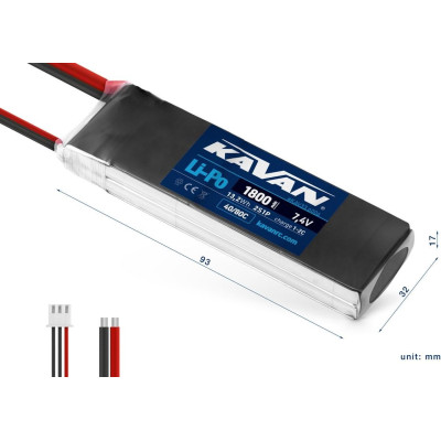 KAVAN Li-Po 1800mAh/7,4V 40/80C 13,2Wh