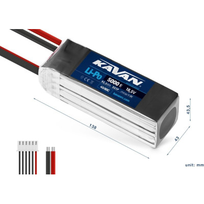 KAVAN Li-Po 5000mAh/18,5V 40/80C 92,5Wh
