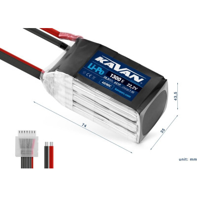 KAVAN Li-Po 1300mAh/22,2V 40/80C, 28,8Wh