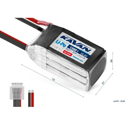 KAVAN - Li-Po 1300 mAh/22,2 V 60/120C, 28,8 Wh