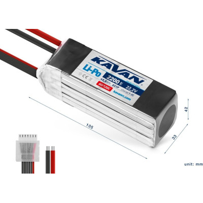 KAVAN - Li-Po 2200 mAh/22,2 V 60/120C, 48,8 Wh