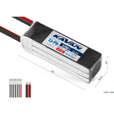 KAVAN - Li-Po 3700 mAh/22,2 V 60/120C, 82,1 Wh