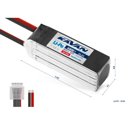 KAVAN - Li-Po 4000 mAh/22,2 V 60/120C, 88,8 Wh