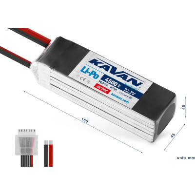 KAVAN - Li-Po 4500 mAh/22,2 V 60/120C, 99,9 Wh