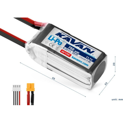 KAVAN - Li-Po 750 mAh/11,1 V 60/120C, 8,32 Wh