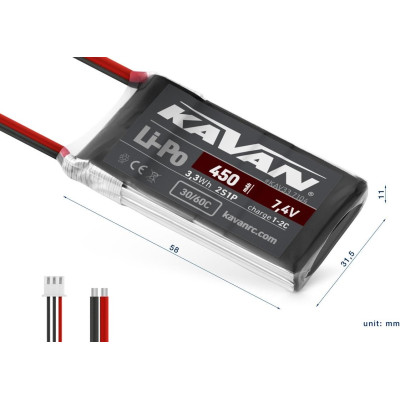 KAVAN Li-Po 450mAh/7,4V 30/60C Air pack