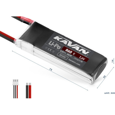 KAVAN Li-Po 860mAh/7,4V 30/60C Air pack