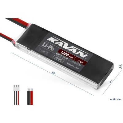 KAVAN Li-Po 1200mAh/7,4V 30/60C Air pack
