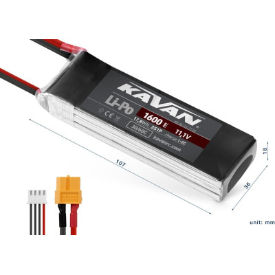 KAVAN Li-Po 1600mAh/11,1V 30/60C Air pack