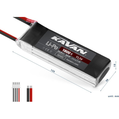 KAVAN Li-Po 1800mAh/11,1V 30/60C Air pack