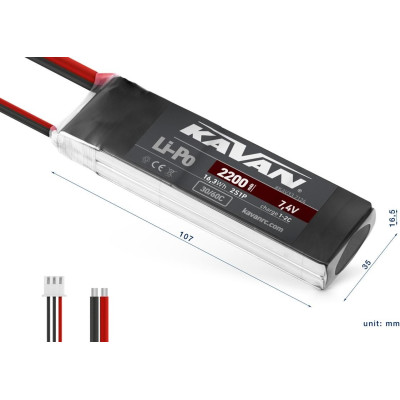 KAVAN Li-Po 2200mAh/7,4V 30/60C Air pack