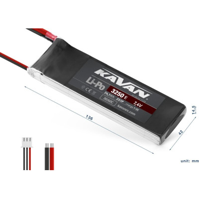 KAVAN Li-Po 3250mAh/7,4V 30/60C Air pack