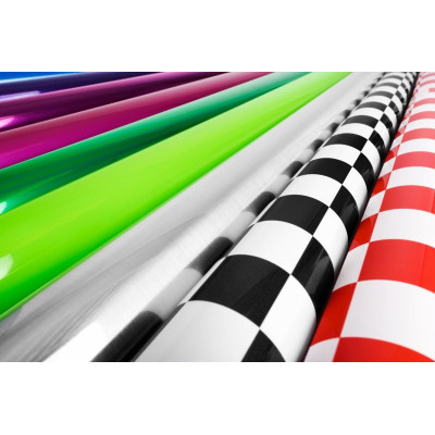 KAVAN nažehlovací fólie - šachovnice červená/bílá