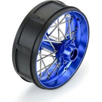 Tuning alkatrész RC motorkerékpár modellekhez Losi Promoto-SM: Pro-Line tárcsafék hátsó Pro-Spec V2 Bead, alumínium, kék/kék. Összeszerelt tárcsa eloxált alumínium küllős kerékkel, horganyzott acél küllőkkel és szerelési tartozékokkal.