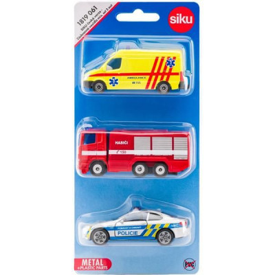 SIKU Blister - Policie, hasiči, ambulance (česká verze) 1:50
