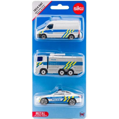 SIKU Blister - Policejní sada 3 aut (česká verze) 1:50