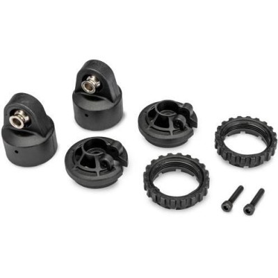 Traxxas hlava tlumiče GT-Maxx, spodní misky, matice (pro 2 tlumiče)