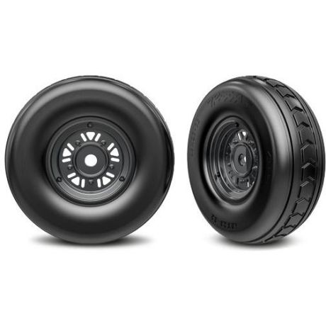 Traxxas kolo 3.2/4.9", disk Sand Car černý chrom, pneu (přední) (pár)