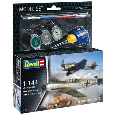 ModelSet letadlo 63770 - Messerschmitt Bf109E & Ju87B Stuka (1:144)